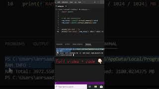 RAM info. Using Python
