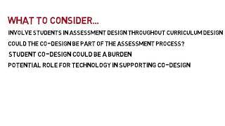 Student involvement in assessment