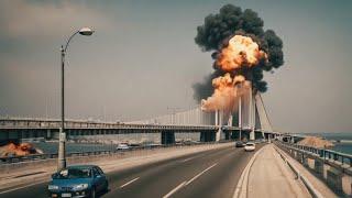 13 minute ago, a Ukrainian F-16 fighter jet BLOWS UP Crimean Bridge with 50 Russian Tanks