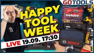 Der Gotools-Abverkauf des Jahres! Die HAPPY TOOL WEEK 2024, am Donnerstag den 19.09.24 um 17:30 Uhr!