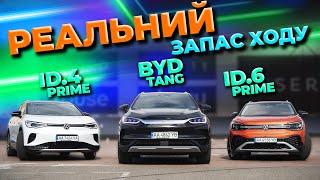 Який РЕАЛЬНИЙ запас ходу ID.4 Prime vs ID.6 Prime vs BYD Tang 2024