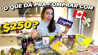 O que dá pra comprar com $250 no supermercado no Canadá? O QUE FAZEMOS PARA ECONOMIZAR?