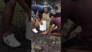 Spanish guy with shit bucket