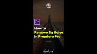 How to remove Bg Noise in Premiere Pro