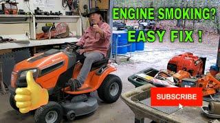 Briggs and Stratton Smoking Easy DIY Fix, Engine Is Not Blown. Riding Lawn Mower, Push Mower