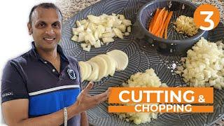 Learn to Cook-Basics #3 Cutting & Chopping | How to Chop an Onion Quickly | Knife Techniques Cooking