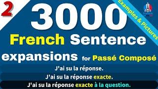 Learn French Faster: French sentence expansion exercises, 9000 Conjugation for Passé Composé Mastery