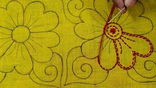 Hand embroidery nakshi kantha design stitch tutorial,Nakshi kantha design stitch for beginners