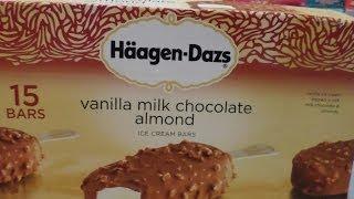 ICE CREAM BARS HAAGEN DAZS VANILLA MILK CHOCOLATE ALMOND