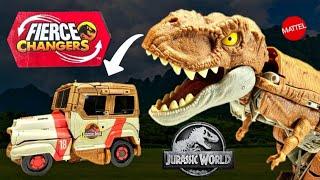 Mattel Jurassic World Fierce Changers Chase N Roar Tyrannosaurus Rex/Jeep Review!! This one is huge!