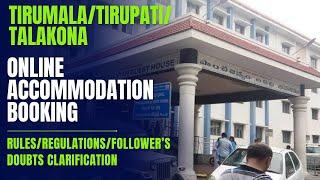 January 2025 - Tirupati/Tirumala Online Accommodation Booking Rules & Regulations