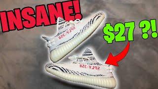 Reviewing Fake 1:1 *YEEZY ZEBRAS!* | (Only $27)