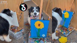 A Talented Dog. The Dog Draws Better Than I Do. TikTok #tiktokdog