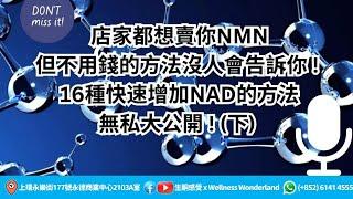 店家都想賣你NMN，但不用錢的方法沒人會告訴你 ! 16種快速增加NAD的方法無私大公開 ! (下)