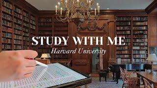 1.5 hour study with me at harvard university ️ cozy library