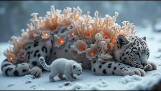 A Snow Leopard Covered in Millions of Barnacles & Parasites Flower Saved by Ancient Rescue Team