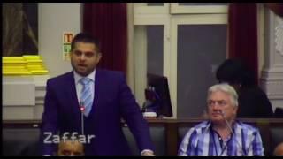 Councillor Waseem Zaffar speaking on Kashmir in the Council Chamber