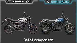 Triumph Speed T4 VS Royal Enfield Hunter 350 | Comparison | Mileage | Top Speed | Price | BI