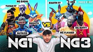 NG1 VS NG3| SMOOTH VS KHATRI| 4VS4 | #freefire  #nonstopgaming