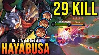 Hayabusa 29 Kills!! Super Intense Battle!! - Build Top 1 Global Hayabusa ~ MLBB