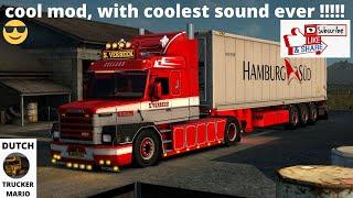 dutch trucker mario s verbeek scania 143m torpedo coolest open pipe sound ever !!!! ets 2 dutch map