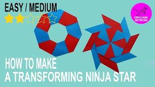 How to make A Transforming Ninja Star \\Origami Network 折り紙