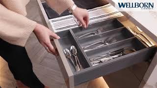 Modern Glam Kitchen- Superior Flatware Organizer | Wellborn Cabinet