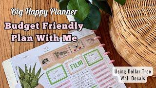 Planner Decorating on a Budget - Using Dollar Tree Wall Decals in my Big Happy Planner! Plant Theme