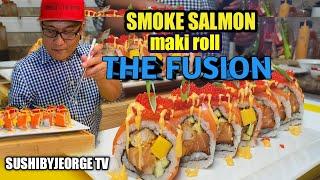 SMOKE SALMON MAKI ROLL THE FUSION/sushi maki roll recipe by Sushibyjeorge TV EP 124