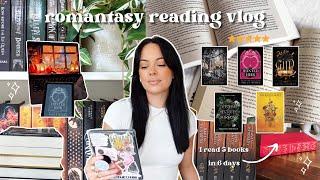 ROMANTASY READING VLOG I read 5 books in 6 days, continuing series, & a new release