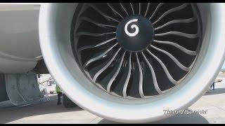 Inside a huge fan turbine jet engine  of B777 triple seven (1080p HD)