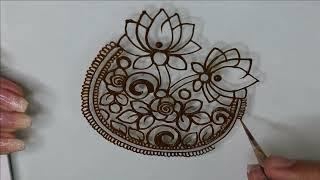 Learn How To Make Simple Lotus Mehndi Design | Filling Design