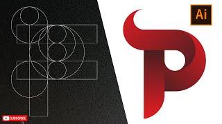 Letter P Logo Design in Adobe Illustrator | Modern Typography Logo |