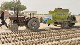 Tractor Shaft System On Mud Bricks Making Machine || bricks how to make bye big machine