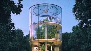 Stunning Tubular Glass House Built Around Tree