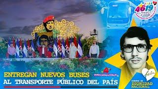 Comandante Daniel y Compañera Rosario entregan nuevos buses al transporte público del país