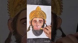 Hanuman ji drawing part - 2 | jai bajrang bali | oil pastel... #hanuman #satisfying #shorts