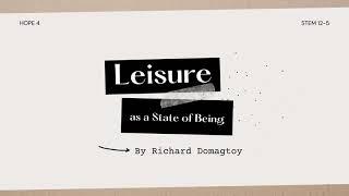 Leisure as a State of Being