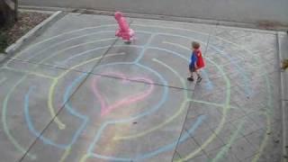 Two kids racing through a maze! Who will win?