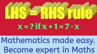 LHS RHS RULE - Algebra- in English