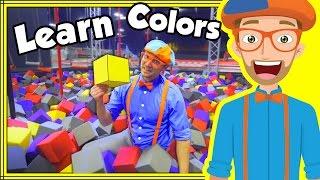 Learn Colors with Blippi at an Indoor Trampoline Park