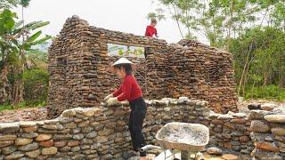 The Journey Of Building New House With Many Stones: Build Stone Walls With Door And Window Frame