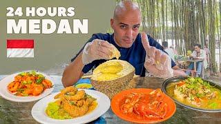 24 HOURS in MEDAN  DURIAN + NOODLES + SEAFOOD - Indonesian street food in North Sumatra