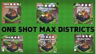 One Shot All Possible Max Clan Capital Districts | Default Layouts | Clash of Clans