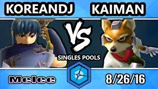 Shine 2016 SSBM - Korean DJ (Marth) Vs. Kaimen (Fox) Melee Singles