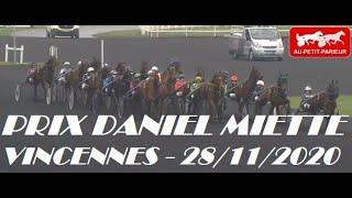 PRIX DANIEL MIETTE SAMEDI 28/11/2020 A VINCENNES. PRONOSTIC QUINTE PMU DU JOUR EN 5 CHEVAUX.