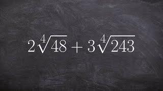 Adding the fourth root of two numbers and simplifying the expression