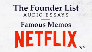 The Founders' List: Company Culture at Netflix (Famous Memos)