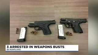 Portland Police seize 3 guns in 2 cases in 1 day