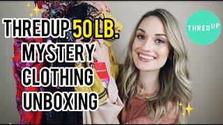 HUGE 50 lb. Mystery Box Unboxing - Thredup Bulk Mixed Clothing to Resell on Poshmark for Profit $$$